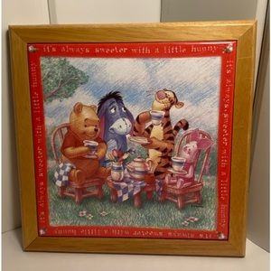 Vintage Winnie the Pooh Hanging Trivet Simply Pooh framed tile Tea Party theme